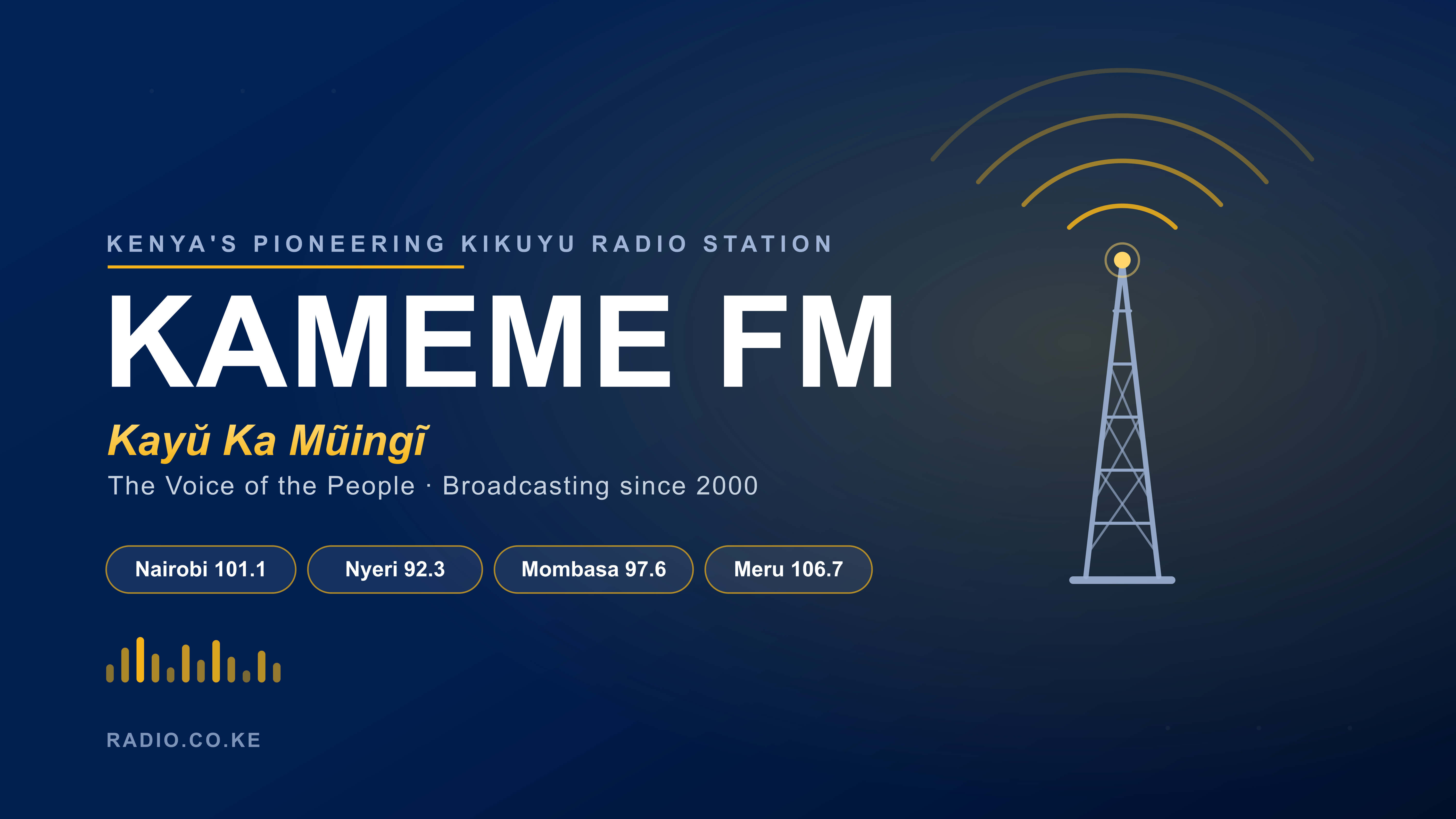 How to Listen to Kameme FM (101.1 FM) — Frequencies, Live Stream & Shows